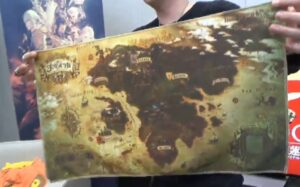 Une carte d'Eorzéa sur tissu dans le collector de FFXIV Stormblood