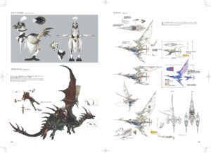 Concept arts de montures volantes de l'art book FFXIV Heavensward Stone & Steel